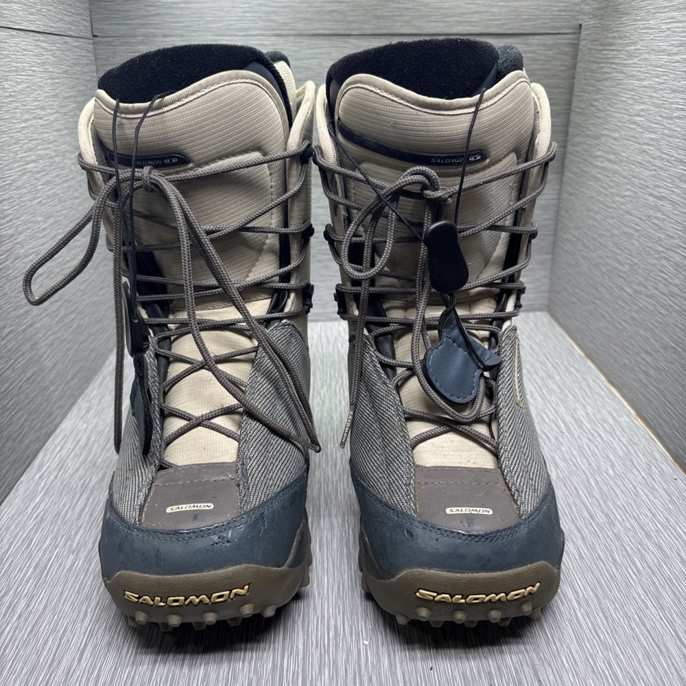 Salomon Womens Snowboard Boots Size 9 Tan Gray Waterproof Insulated Thermicfit